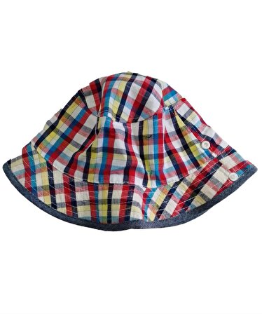 Bay Şapkaci 6 - 9 Ay Ekose - Kareli Şapka Çok Renkli