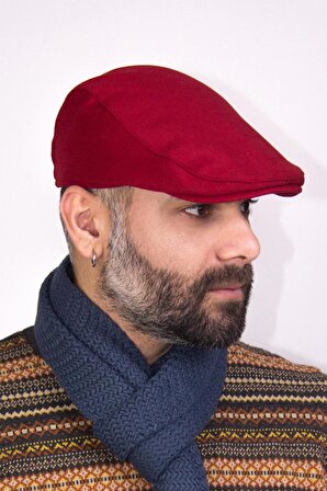 erkek kasket şapkası-9992-kırmızı