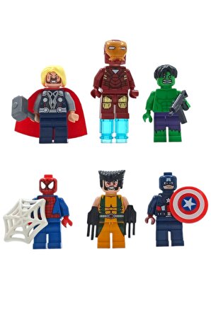 LEGO Tutkunlarını Heyecanlandıran Set: 5cm. Avengers 6'lı Figür ve Aksesuarları Oyun Seti