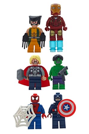LEGO Tutkunlarını Heyecanlandıran Set: 5cm. Avengers 6'lı Figür ve Aksesuarları Oyun Seti
