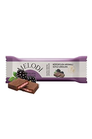 Melodi Çikolata Böğürtlen Aromalı Sütlü Tablet Çikolata 25 G X 30 Adet (Dolgulu Çikolata)