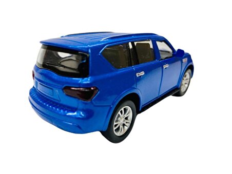 Sesli Işıklı Metal Çek Bırak Araba - İnfiniti QX80 Mavi- FY6208-12D-Mavi