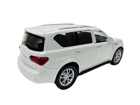 Sesli Işıklı Metal Çek Bırak Araba - İnfiniti QX80 Beyaz - FY6208-12D-Beyaz
