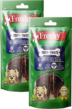 Freshy Beefy Twists Sığırlı Köpek Ödül Maması 2 X 75 gr. (2 Adet)