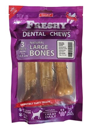 Freshy Dental Large Bones Naturel Çiğneme Kemiği 12,5 Cm 3'lü