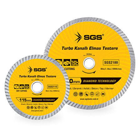 SGS Turbo Kanallı Elmas Testere 115 mm