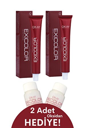 Exicolor Saç Boyası Tüp 60 Ml 5.66 Şarap Kızılı 2 Adet (Oksidan Hediyeli 4'lü Set)