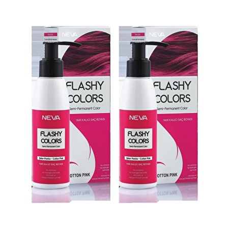 Neva Flashy Colors Yarı Kalıcı Saç Boyası 100 Ml Şeker Pembe 2 Adet