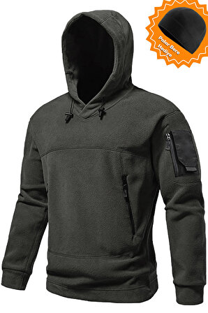 Ghassy Co. Erkek Military Sport Warm Outdoor Kapüşonlu Pola Ceket 