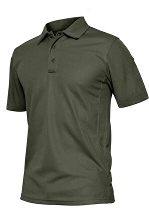 Ghassy Co. Erkek Taktik Polo Yaka Gömlek Hızlı Kuruma Nem Emici Performans Pique Jersey Golf T-shirt