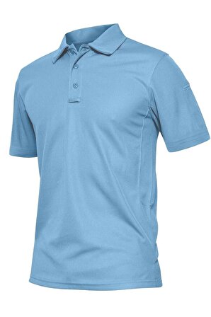 Ghassy Co. Erkek Taktik Polo Yaka Gömlek Hızlı Kuruma Nem Emici Performans Pique Jersey Golf T-shirt