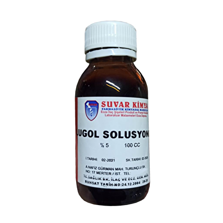 Suvar Kimya Lugol Çözeltisi %5 100 ml