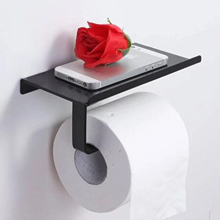 Dekoratif Tuvalet Kağıtlık Standı Siyah Metal