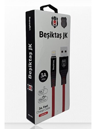 Beşiktaş Lightning Hızlı Şarj Aleti Kırmızı