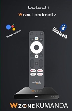 Orijinal Botech Wzone Android TV Box - BT bağlantısı - sesli komut fonksiyonu Kumanda