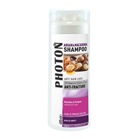 Photon Argan & Macademia Tüm Saçlar İçin Kırılma Karşıtı Argan Yağlı Şampuan 400 ml