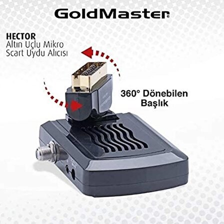 GoldMasterHector Mini Altın Uçlu Scart Girişlli Tüplü TV Uyumlu Scart Uydu Alıcısı
