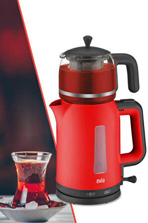 Evia Çayzade 2200 W Çay Makinesi Kırmızı 