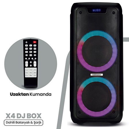 Goldmaster PartyBox GM-X4 Taşınabilir Şarjlı RGB Işıklı Bluetooth Hoparlör