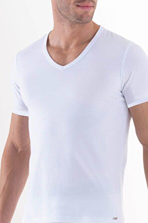Blackspade 9308 - Silver %94 Modal V Yaka T-Shirt