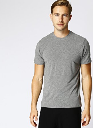 Blackspade Yuvarlak Yaka Düz Füme Melanj Erkek T-Shirt 9306