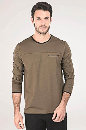 Blackspade 30033 Erkek Modal Kışlık Uzun Kol Sweatshirt - Yeşil