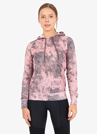 Blackspade Kapüşonlu Desenli Pembe Kadın Termal Sweatshirt 6194