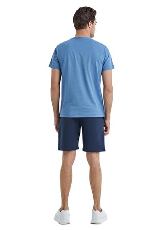 Blackspade Yuvarlak Yaka Düz Mavi Erkek T-Shirt 40503