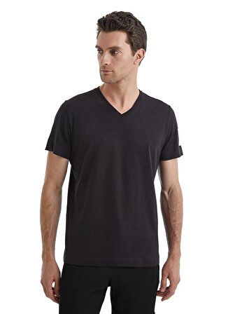 Blackspade V Yaka Baskılı Siyah Erkek T-Shirt 40450