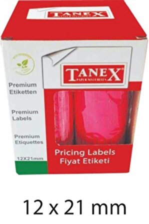 Tanex Fiyat Etiketi 12-21 Çizgili Fosforlu Pembe 12'Lı 