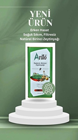 Erken Hasat Filtresiz 5 Lt Avilo Soğuk Sıkım Natürel Birinci Zeytinyağı