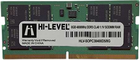 Hi-Level HLV-PC38400D5-8G 8GB (1x8GB) DDR5 4800MHz CL40 Notebook Ram (Bellek)