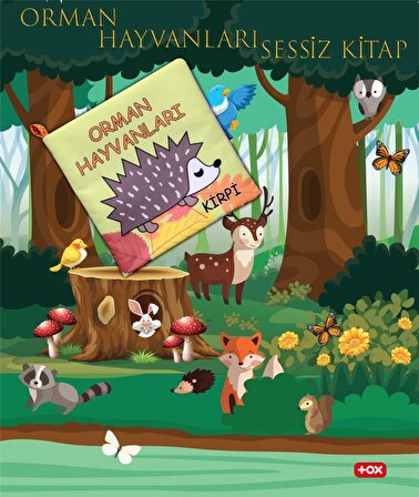 Tox Orman Hayvanları Kumaş Sessiz Kitap - Bez Kitap , Eğitici Oyuncak , Yumuşak ve Hışırtılı