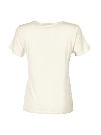 Daıdo V Yaka Basic Kısa Kollu Ekru Kadın T-Shirt 19Y291900970