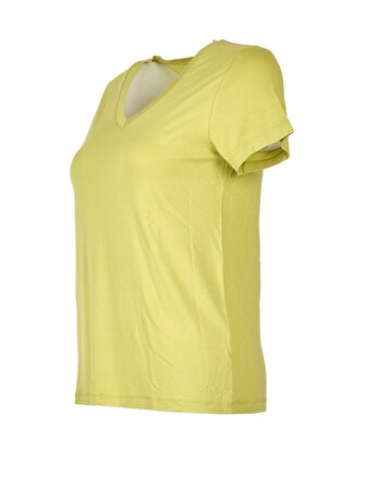 Daıdo V Yaka Basic Kısa Kollu Fıstık Yeşili Kadın T-Shirt 19Y291900970