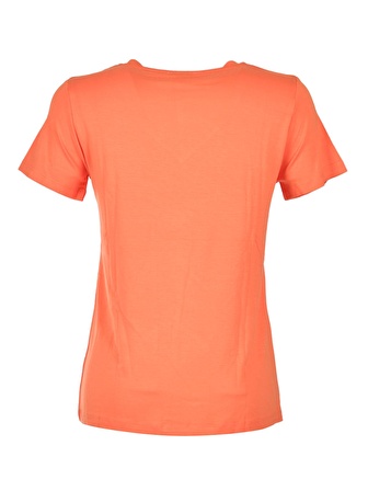 Daıdo V Yaka Basic Kısa Kollu Oranj Kadın T-Shirt 19Y291900970