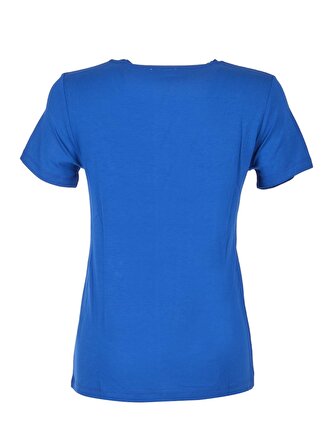 Daıdo V Yaka Basic Kısa Kollu Saks Kadın T-Shirt 19Y291900970