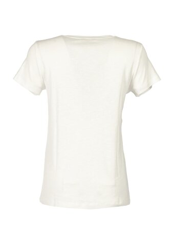 Daıdo V Yaka Basic Kısa Kollu Ekru Kadın T-Shirt 19Y291900972