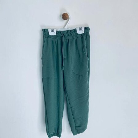 Kız Çocuk Pantolon Dokuma Yeşil 