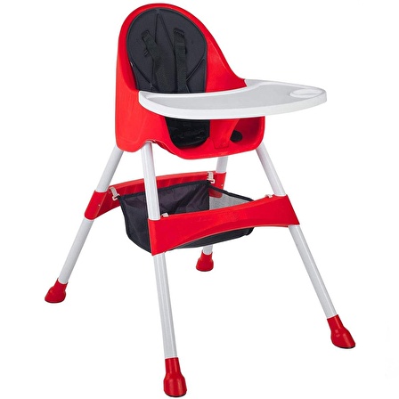 Baby Hope Royal Katlanır Sabit Mama Sandalyesi Kırmızı 
