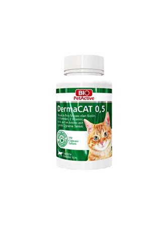 Bio Pet Active DermaCat 0,5 Yavru-Yetişkin Deri ve Tüy Sağlığı Destekleyici Tablet 150 Adet