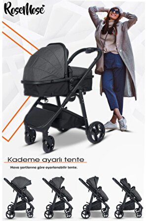 605 Canopy Çift Yönlü Travel Sistem Bebek Arabası Puset Yeni Doğan Set