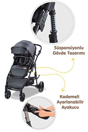 Baby Care BC-340 Bora Cross Çift Yönlü Travel Sistem Bebek Arabası