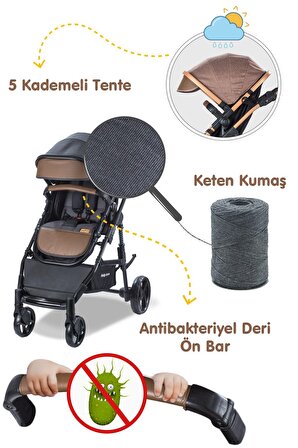 Baby Care BC-340 Bora Cross Çift Yönlü Travel Sistem Bebek Arabası