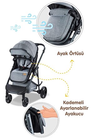 Baby Care BC-300 Exen Çift Yönlü Travel Sistem Bebek Arabası