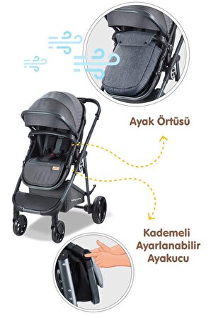 Baby Care BC-300 Exen Çift Yönlü Travel Sistem Bebek Arabası