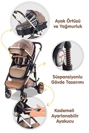 Baby Care BC-440 Collarado Chrome Çift Yönlü Travel Sistem Bebek Arabası