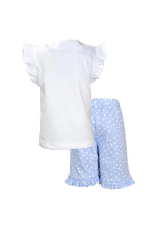 Kız Bebek Beyaz Just Sleep Şortlu Pijama Takımı (1-7yaş)