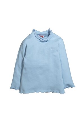Kız Bebek Balıkçı Yaka Fırfırlı Uzun Kollu T-Shirt (6ay-12yaş)
