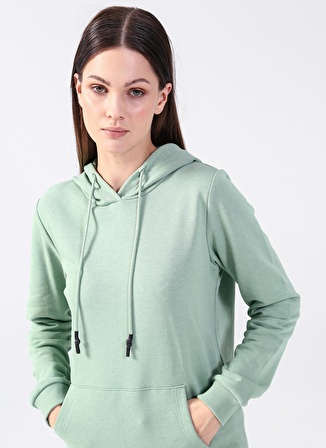 Fashion Friends Kapüşon Yaka Düz Mint Kadın Sweatshırt 22K0226K1